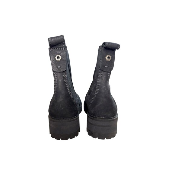 Timberland Courmayeur Chelsea Boots Black Nubuck Leather 7.5 Lug Sole Trendy - Picture 7 of 9
